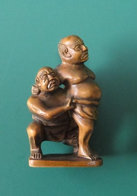 【ナリトラ専用】根付　相撲の取り組(大型)　外4点