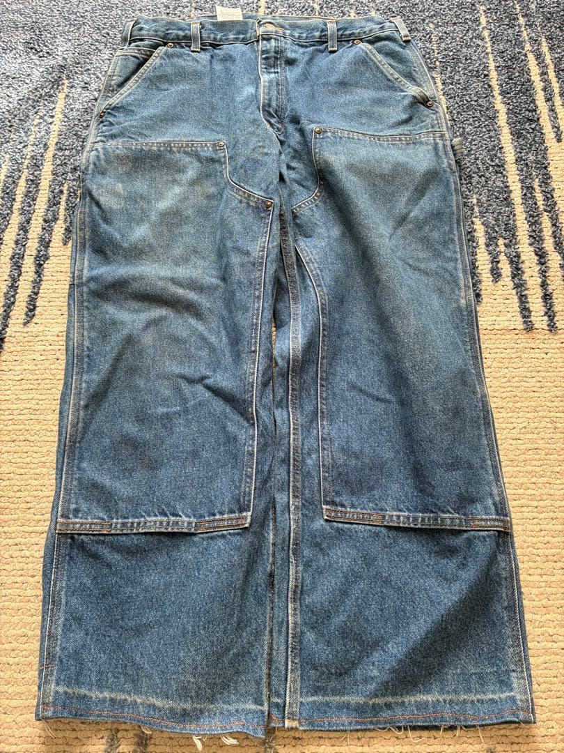 Carhartt ダブルニー　デニム　36×30 メキシコ製 carharttカーハート カットオフ ダブルニー デニム
