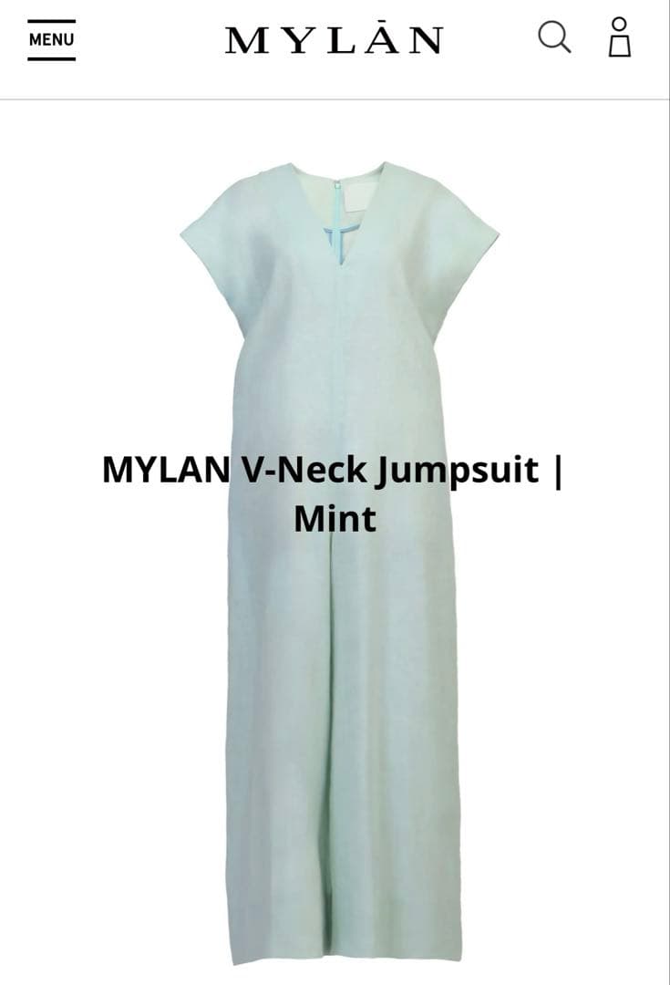 マイラン　MYLAN V-Neck Jumpsuit | Mint Shoulder Ribbon Jumpsuit | Shell White – MYLAN ONLINE SHOP