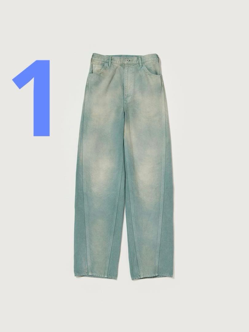 25SS AURALEE コットンダックパンツ 1 アッシュグリーン オーラリー」のソルベカラーなパンツならトレンドのワークスタイルを