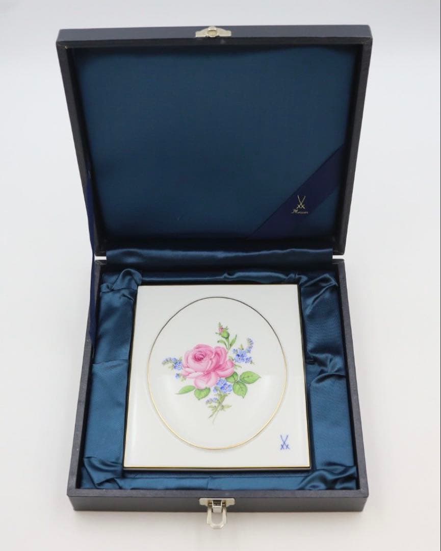 マイセン　MEISSEN ピンクローズ/忘れな草　プラーク　陶板画 ユーロクラシクス｜マイセン 陶板画 プラーク