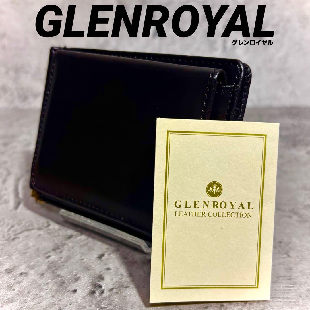 【美品！】GLEN グレンロイヤル マネークリップ ダークブラウン焦茶 GLENROYAL マネークリップ MONEY CLIP WITH POCKET 小銭入れ付き 財布