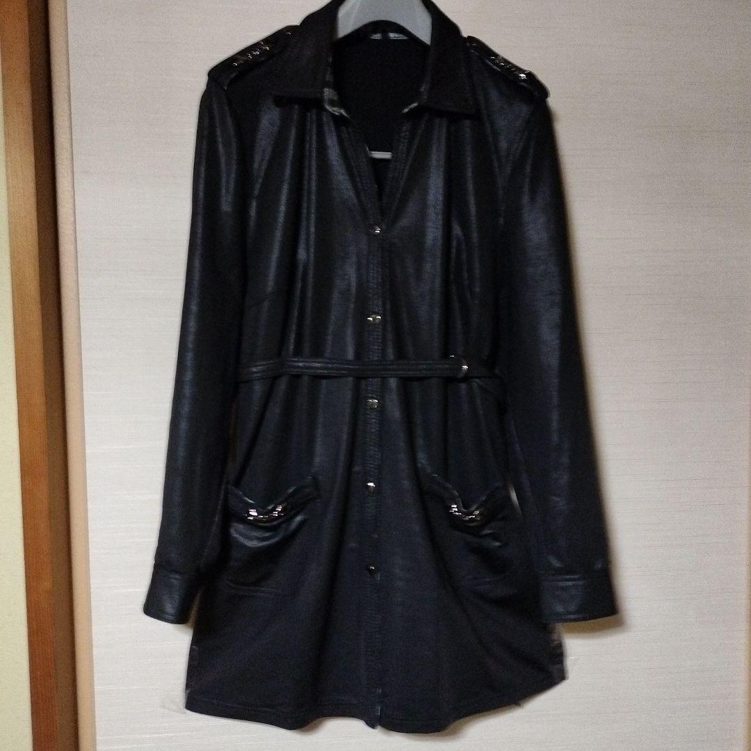 伊太利屋ブラックレザー調コート ウエストベルト付き 楽天市場】伊太利屋 コートの通販
