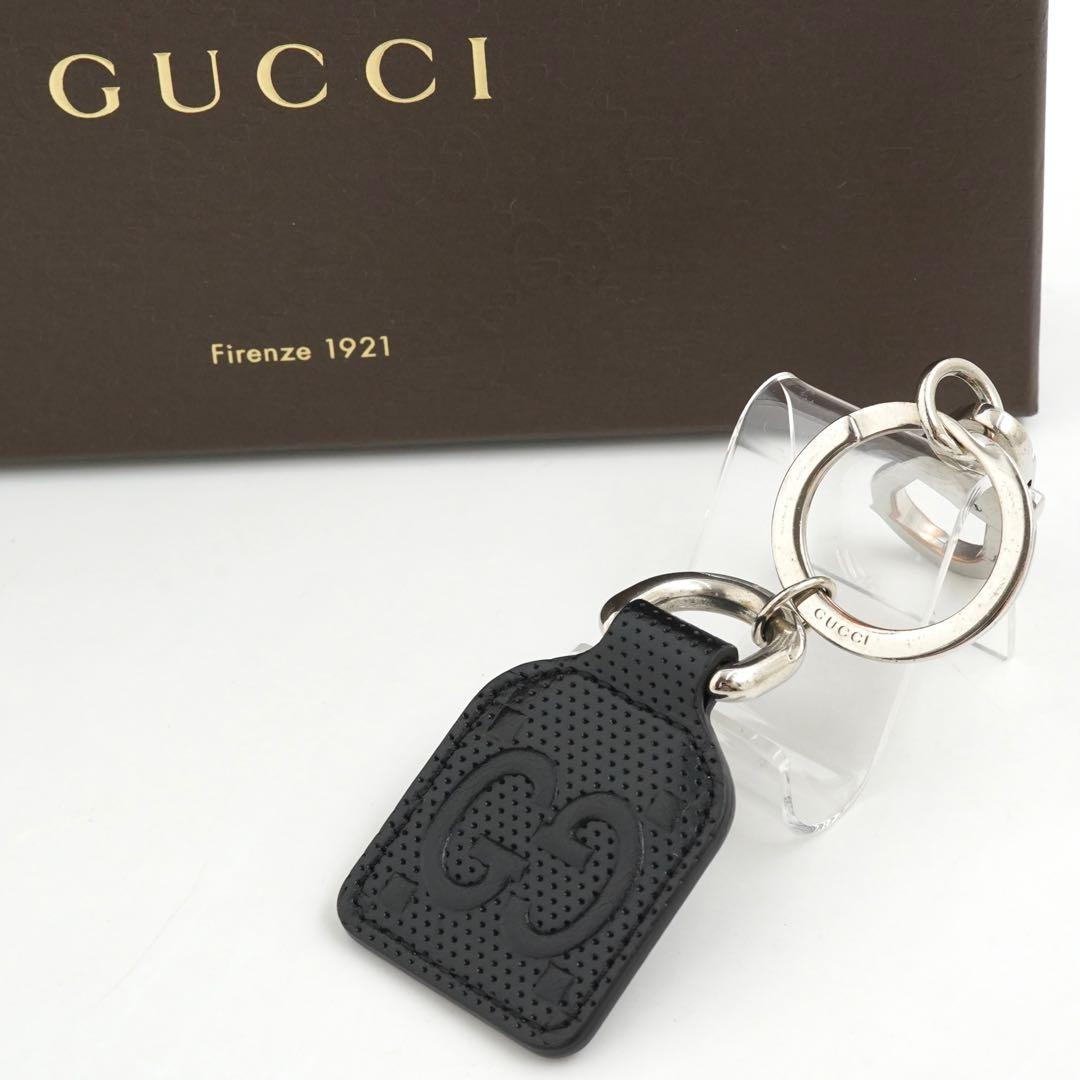 ✨極美品✨　グッチ　キーホルダー　バックチャーム　ジャンボGG シマ　レザー　黒 楽天市場】美品 グッチ GUCCI キーホルダー キーリング バッグチャーム