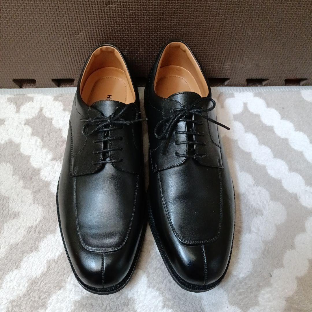 【美品】Hush Puppies ビジネスシーズ27cm ブラックレザー ハッシュパピー（Hush Puppies） ビジネスシューズ メンズ HPM10319