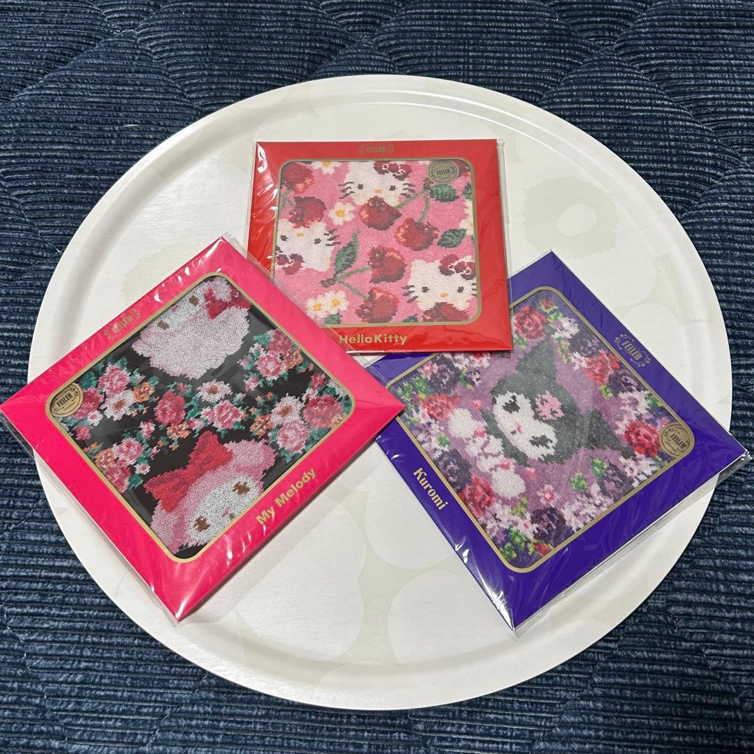 フェイラー・サンリオコラボ★タオルハンカチ3枚セット FEILER（フェイラー）×サンリオキャラクターズのコラボ シュニール織