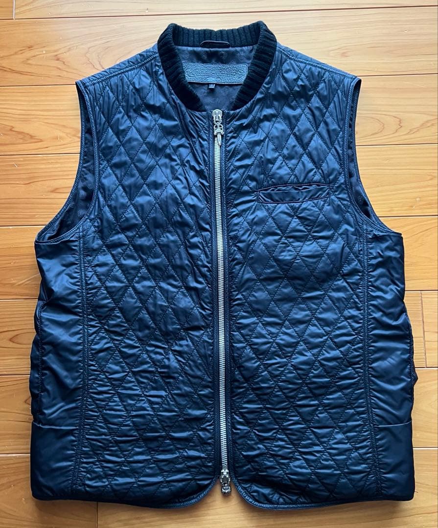 クロムハーツ PAPA キルティングナイロンベスト chrome hearts CHROME HEARTS Papa Leather Cross Patch Quilting Vest Size L クロム