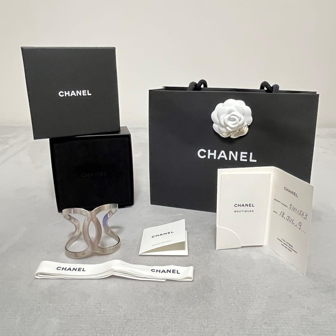 【希少】 シャネル ココマーク バングル シルバー ブレスレット CHANEL シャネル ヴィンテージ ココマーク ロゴ バングル ブレスレット
