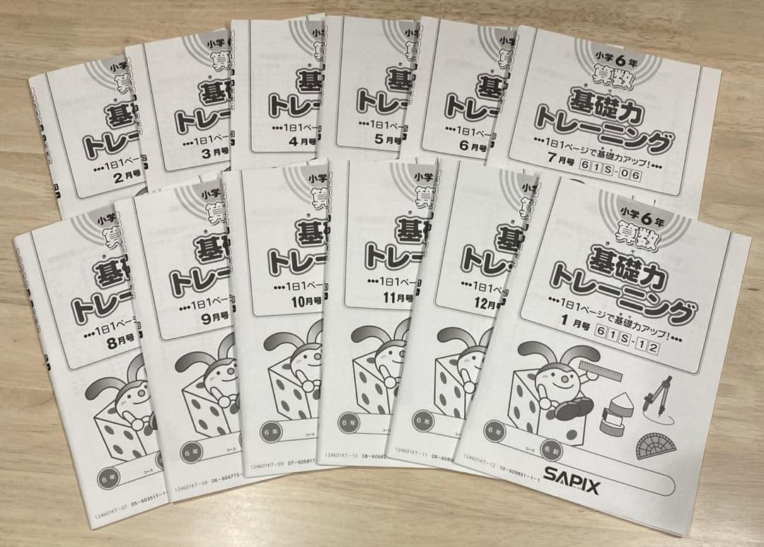 基礎力トレーニング　6年生　12ヶ月分　未記入 2026年最新】サピックス 基礎力トレーニング 6年の人気アイテム - メルカリ