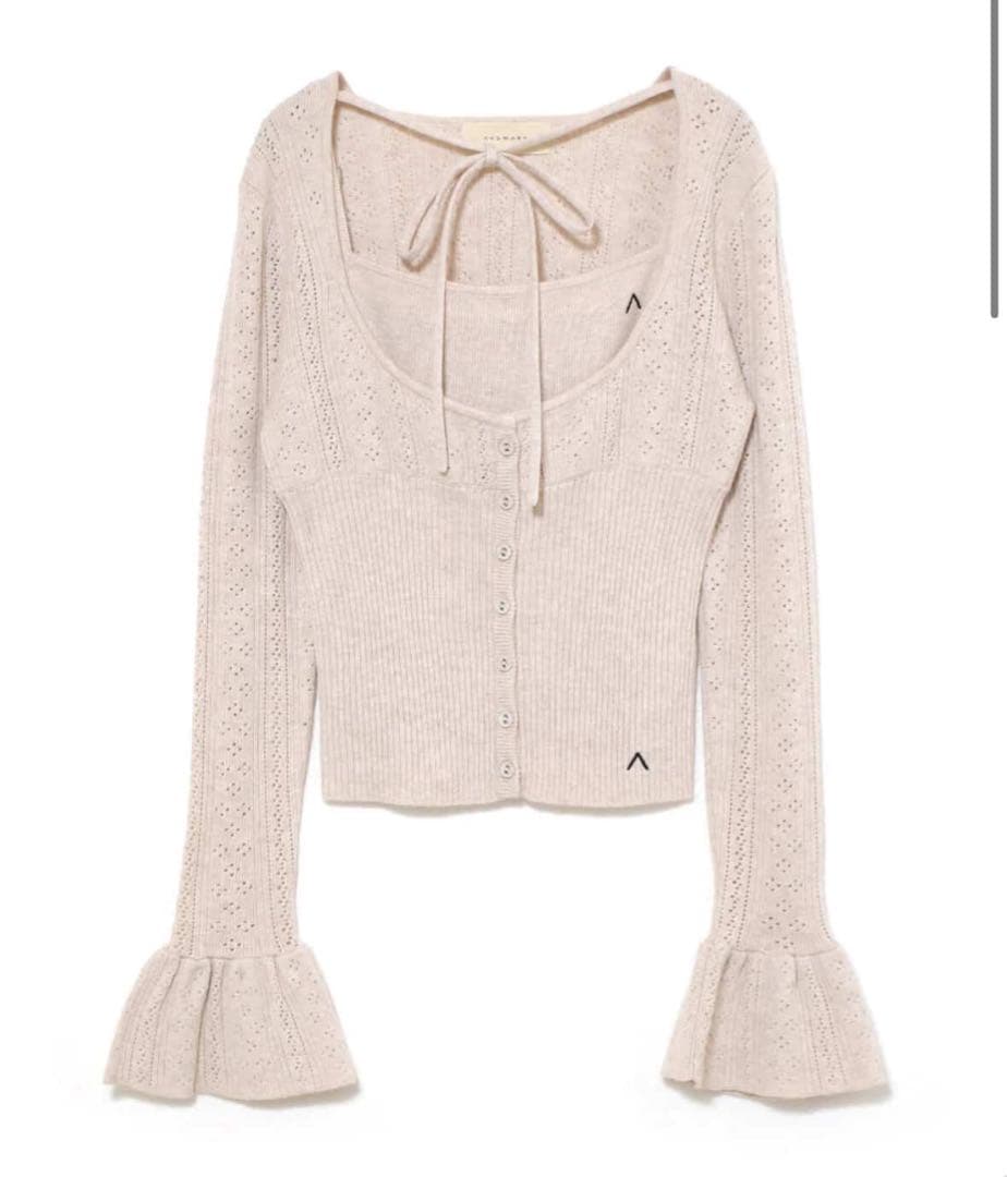 トップス ANDMARY Raelynn knit tops beige ANDMARY】Realynn knit tops