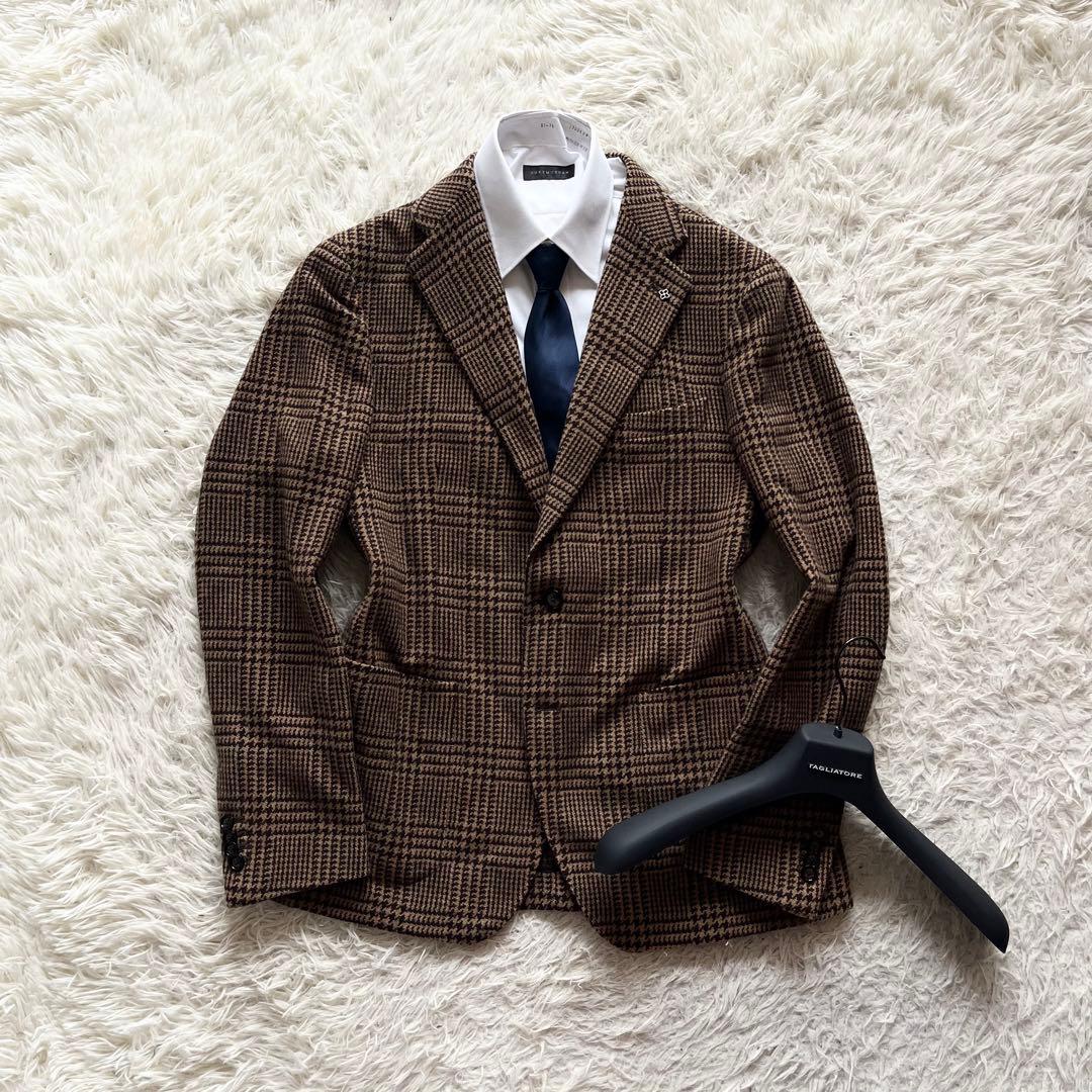 <極美品>TAGLIATORE ×ブリッラ ブラウン ウール ジャケット 50 TAGLIATORE【タリアトーレ】シングルジャケット G-DAKAR22K C90047U