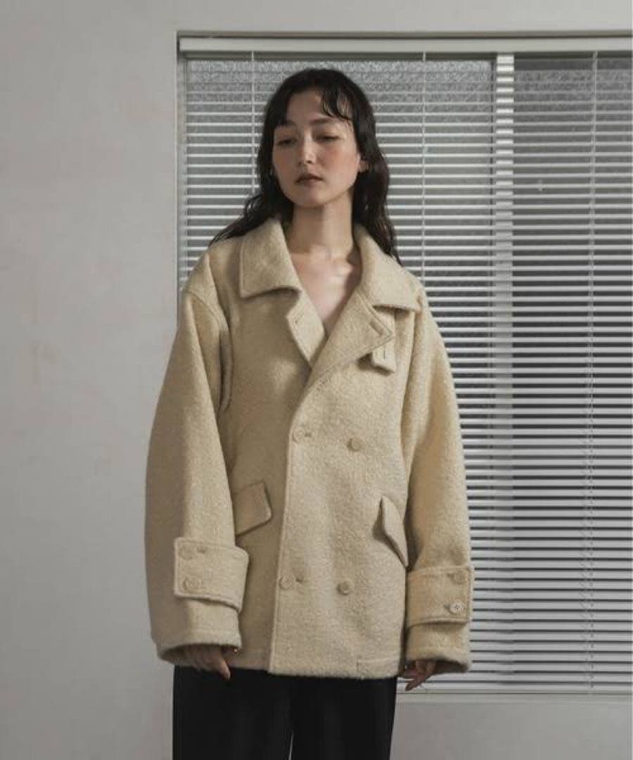 lawgy カールダブルブレステッドコート lawgy（ラウジー）の「curl double breasted belt point coat / カール