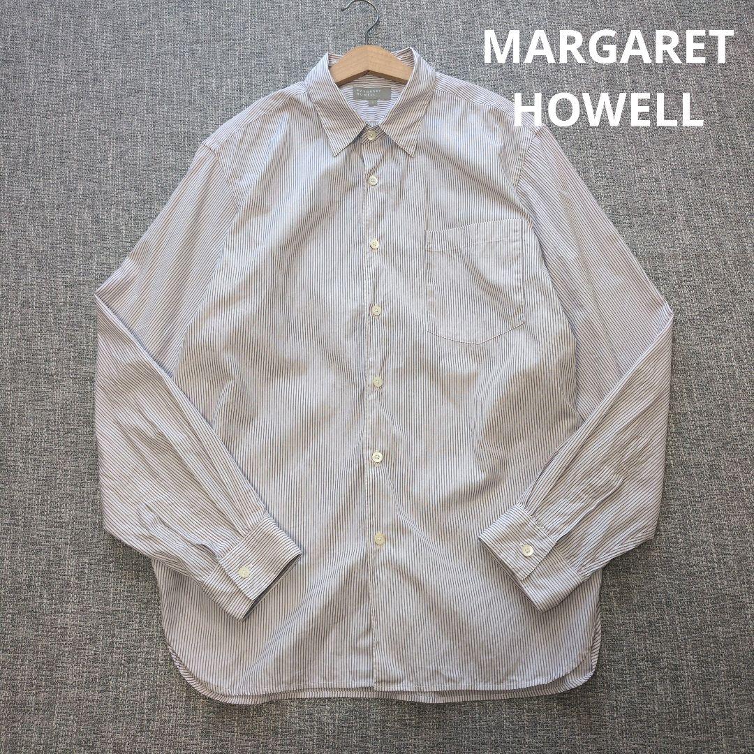 マーガレットハウエル　日本製　メンズ　ストライプシャツ　コットン FINE COTTON STRIPE SHIRT | MARGARET HOWELL（マーガレット・ハウエル