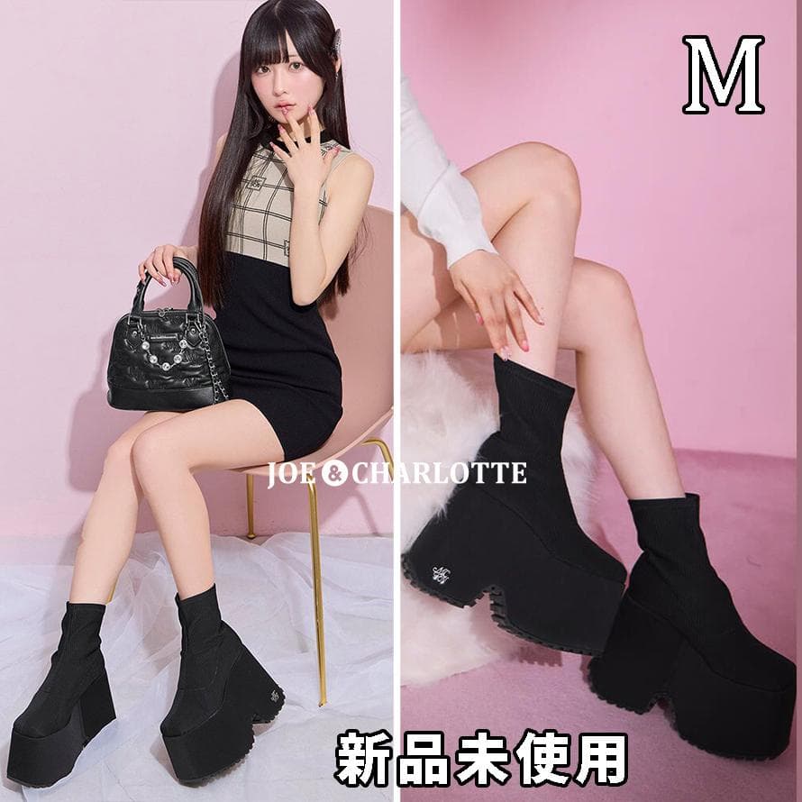 ミシェルマカロン michell macaron 厚底ストレッチショートブーツM 新品未使用 ミシェルマカロン 厚底ストレッチショートブーツ L - メルカリ