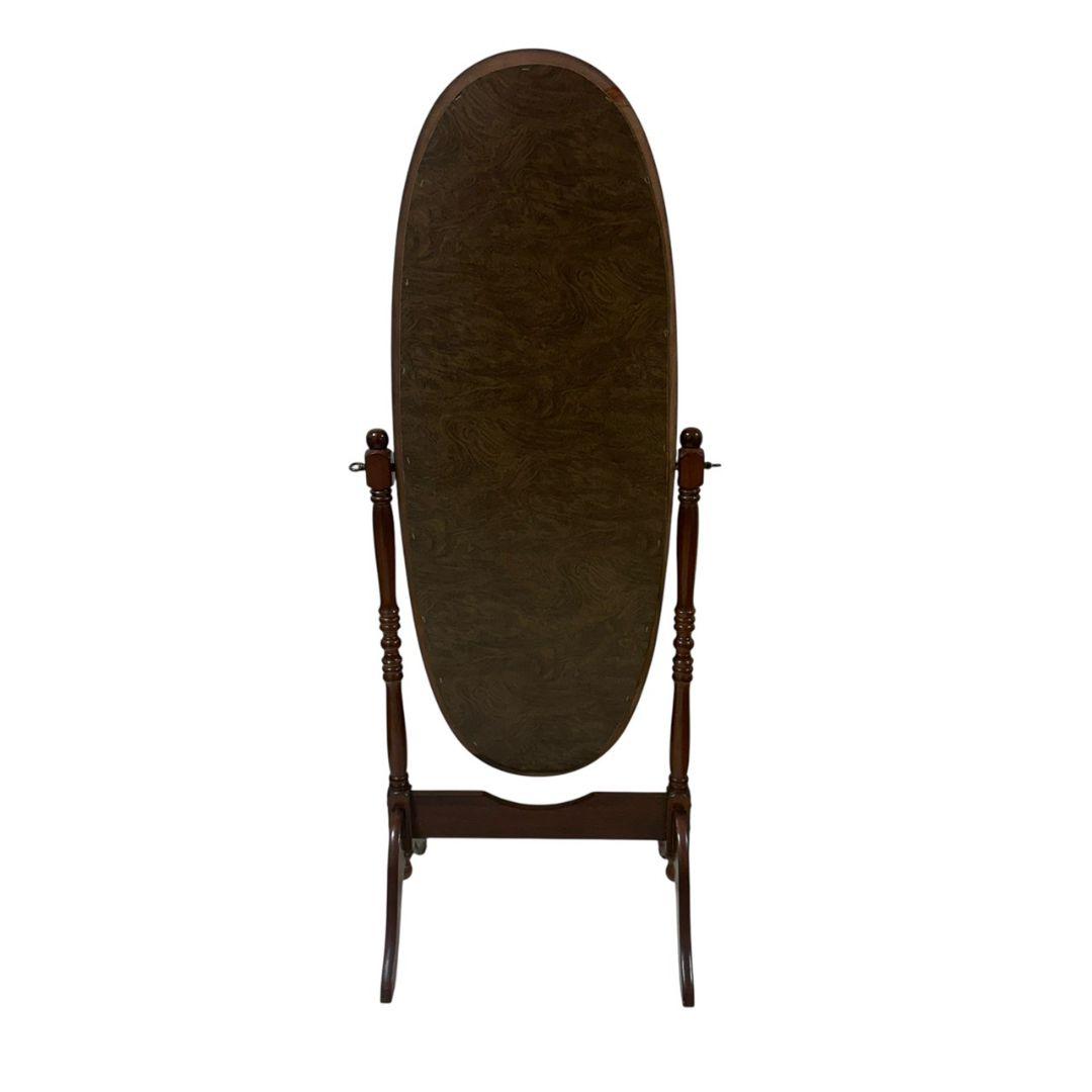 アンティーク オーバル型 ヴィンテージ レトロ スタンドミラー 木製 姿