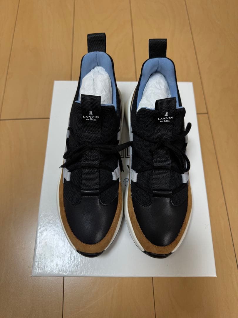 LANVIN 厚底スニーカー ブラック/ブラウン　22.5センチ 厚底レースアップスニーカー|LANVIN en Bleu | LANVIN en Bleu