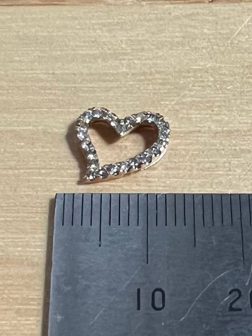 K10 ローズゴールド オープンハート ダイヤ 0.20ct ペンダントトップ