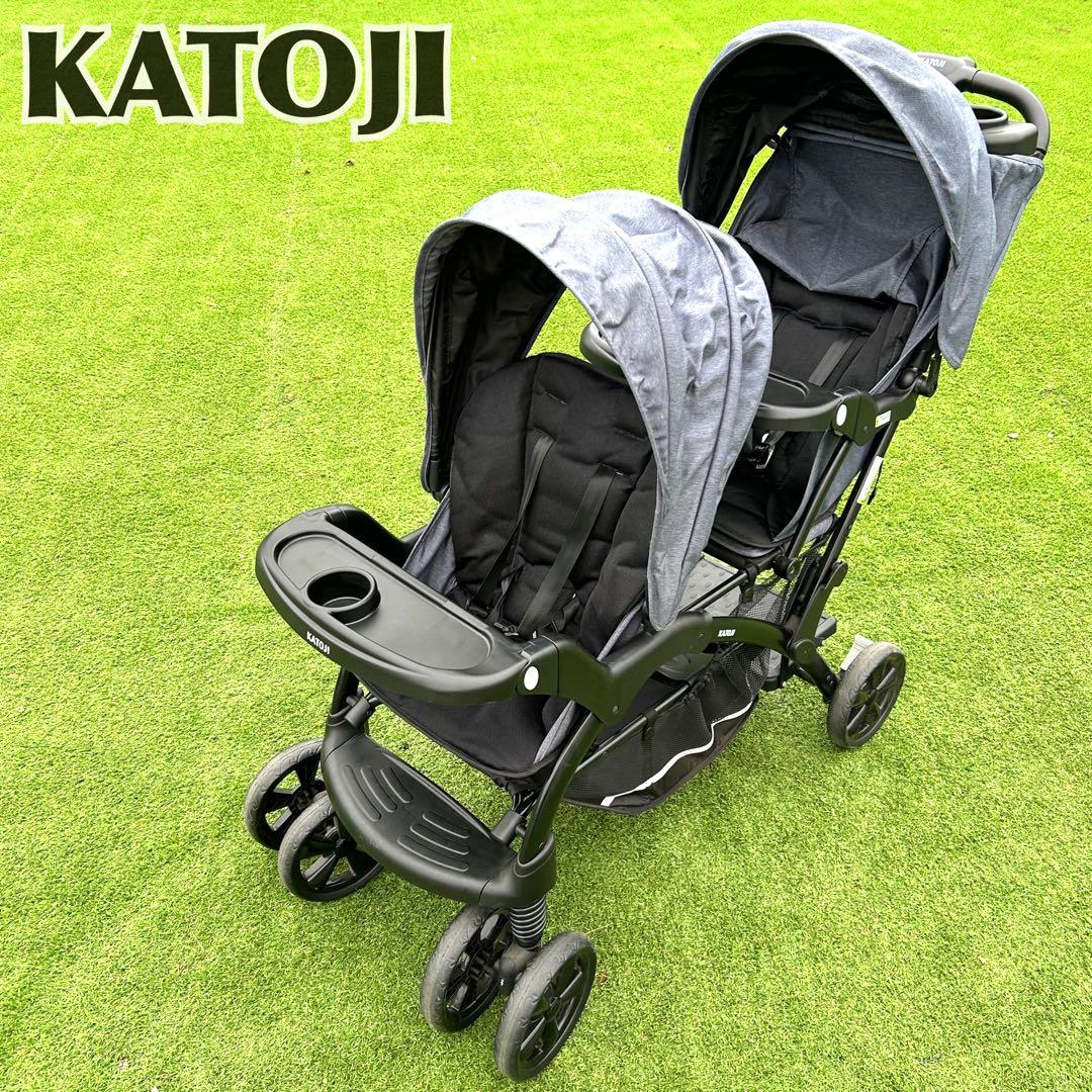 KATOJI カトージ 2人乗りベビーカー 二人でゴーDX 縦型 カトージ（KATOJI） 二人乗りベビーカー 二人でゴーDX オニキス