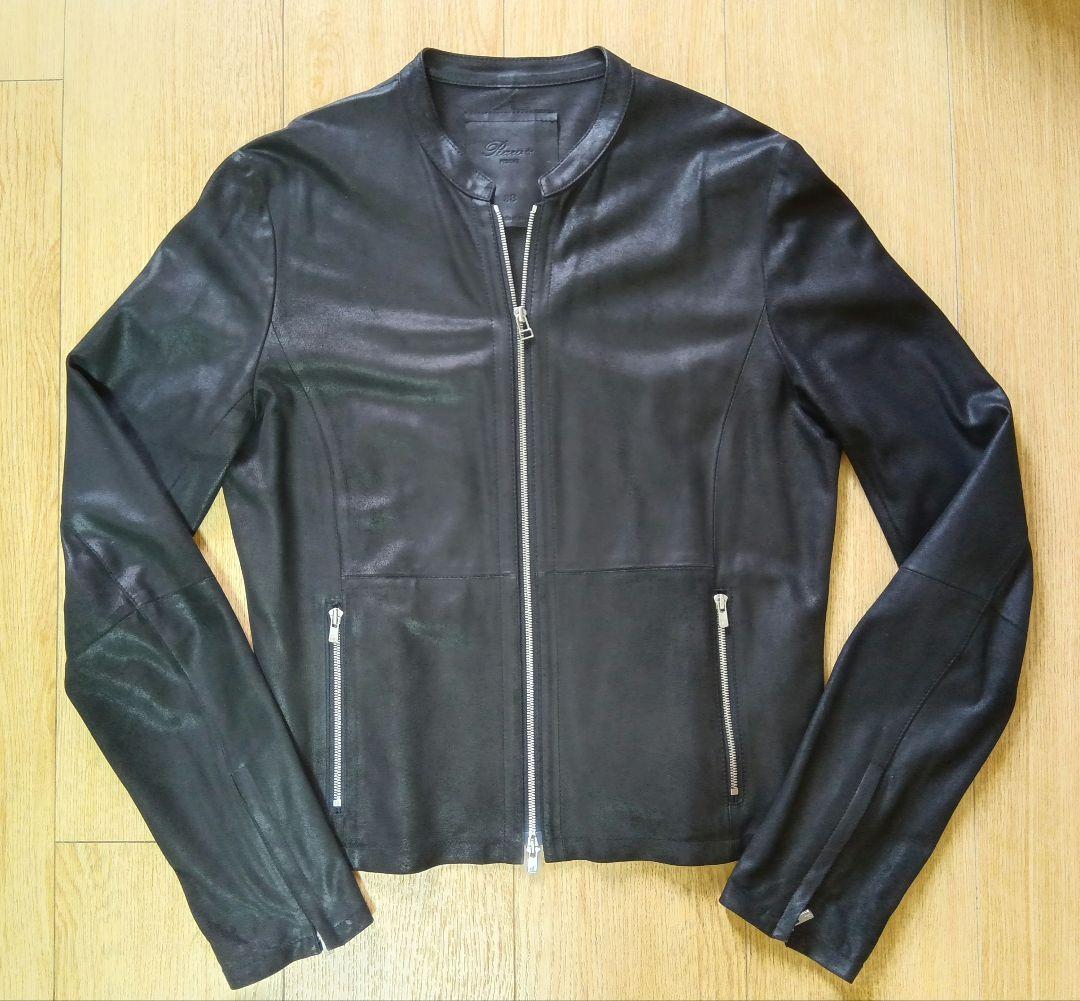 Rawtus ロゥタス 山羊革ゴードレザー シングルライダース サイズ38　黒 中古・古着通販】Rawtus (ロゥタス) ゴートレザーシングルライダース