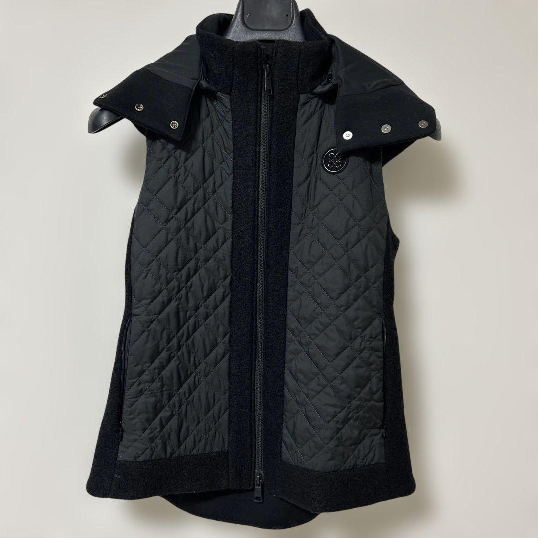 ブラックキルティングジレ レディースジャケット アシメントリージレ ロング ジレ レディース キルティング ジレ ベスト
