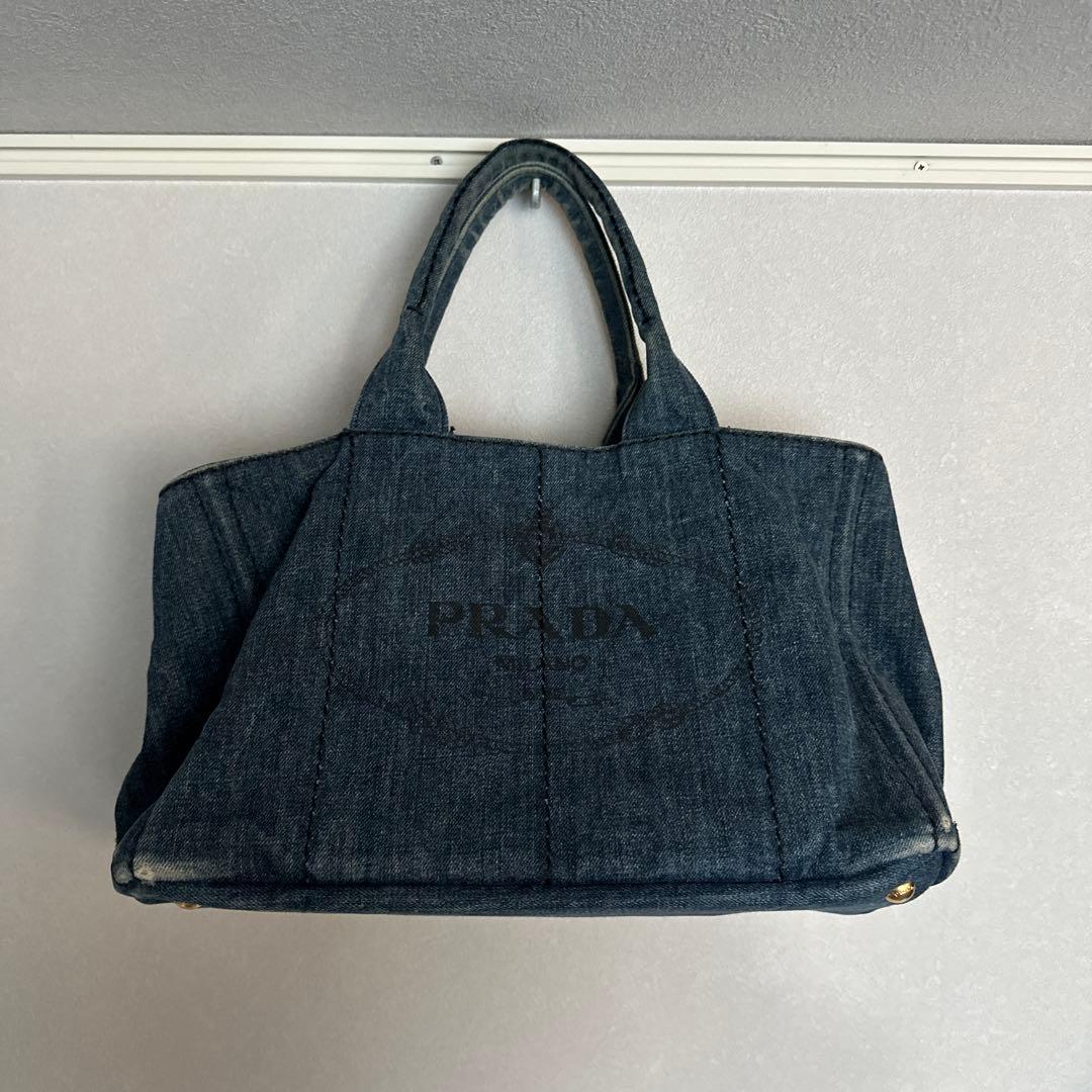 専用　PRADA カナパ　トートバッグ　デニム PRADA（プラダ）】定番人気のカナパは今も需要大！デニムトートバッグ