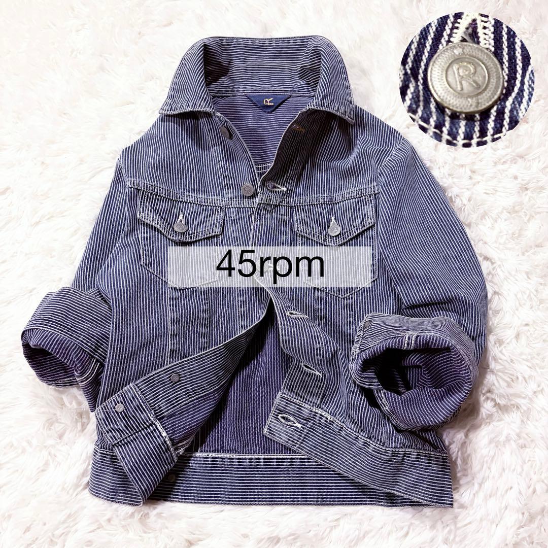 45rpm ヒッコリー ストライプ デニムジャケット Gジャン 45R サイズ1 本日発送 45R ジャケット ヒッコリー ストライプ 45rpm ロゴ - メルカリ