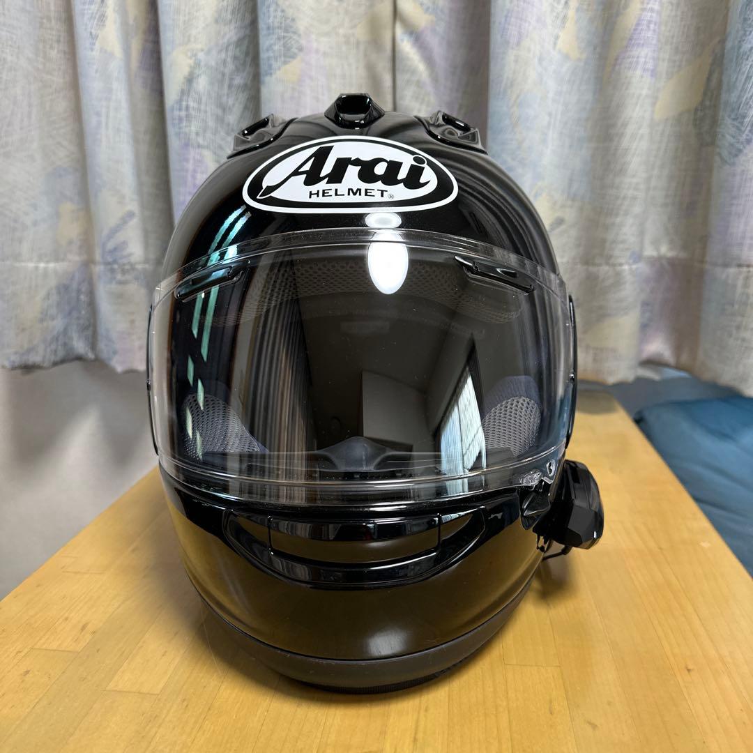Arai RX-7 フルフェイスヘルメット、B＋COM 6XR インカム　セット B+COM ONE バイク用インカム フルフェイスヘルメット取付方法 Arai RX