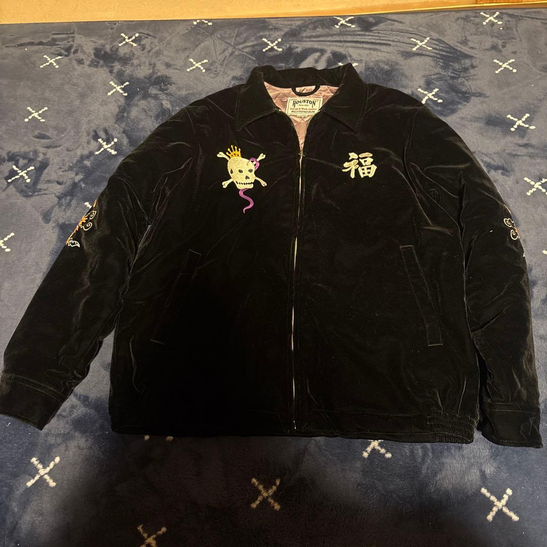 HOUSTON ブラックベトナムジャケット HOUSTON（ヒューストン） 51471 RAYON VIETNAM JACKET (MAP