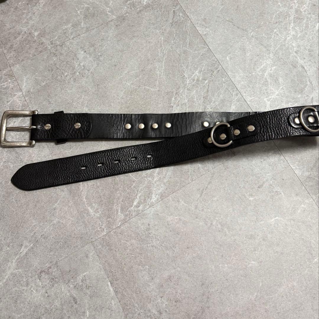 JOHN LAWRENCE SULLIVAN ブラックレザーベルト 中古・古着通販】JOHN LAWRENCE SULLIVAN (ジョン ローレンス サリバン