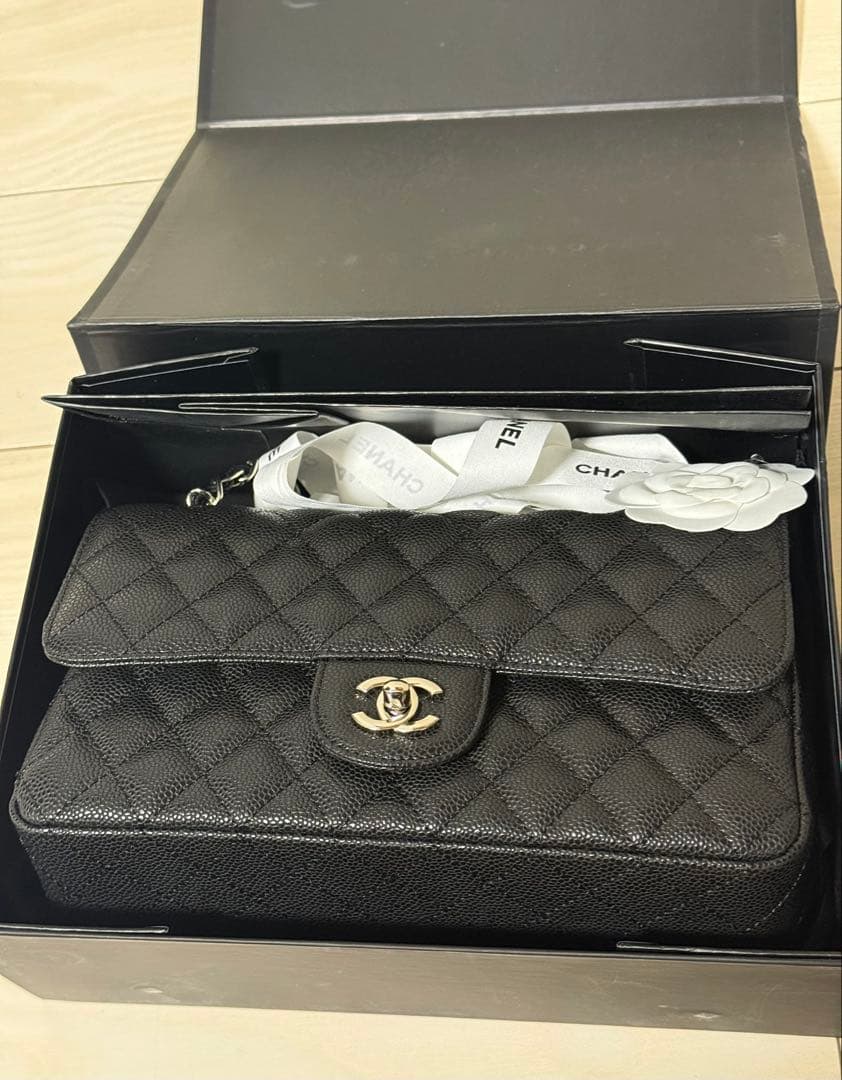 ノベルティCHANEL チェーン フラップバッグ キャビアスキン 2way ノベルティCHANEL チェーン フラップバッグ キャビアスキン 2way