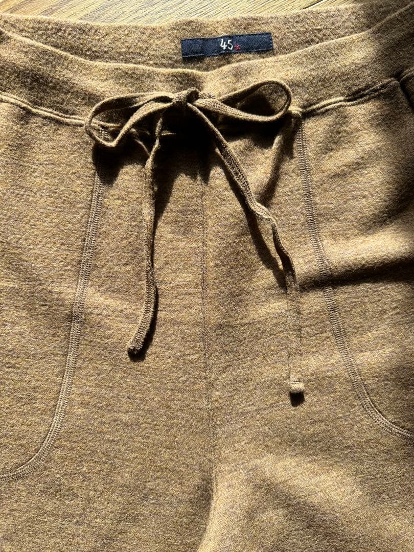 ほぼ未使用☆45rpmジャージフラノストレッチ イージーパンツ・ブラウン ほぼ未使用☆45rpmジャージフラノストレッチ イージーパンツ・ブラウン