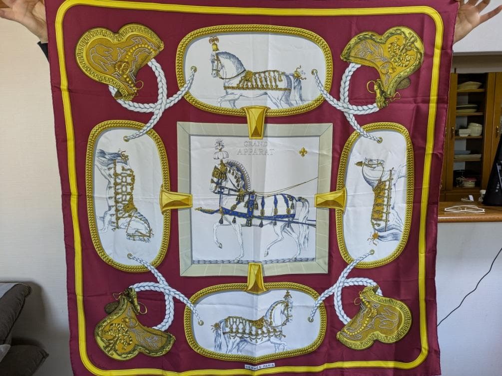 HERMÈS GRAND APPARAT スカーフ Vintage HERMES Silk Scarf / エルメス・シルクスカーフ(Grand Apparat