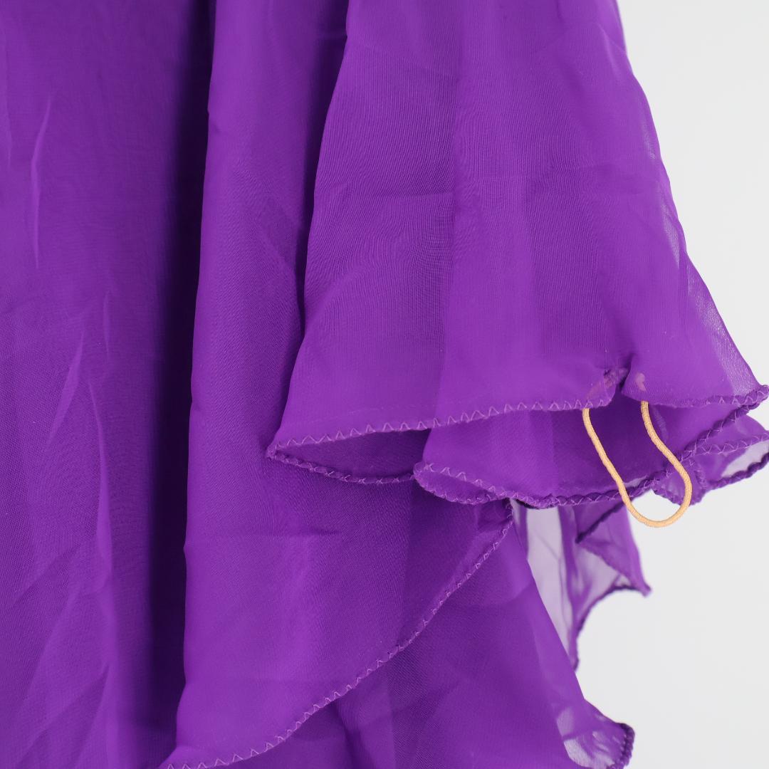 社交ダンス衣装】パープル ワンピース ドレス 紫 フリル レース 高級感