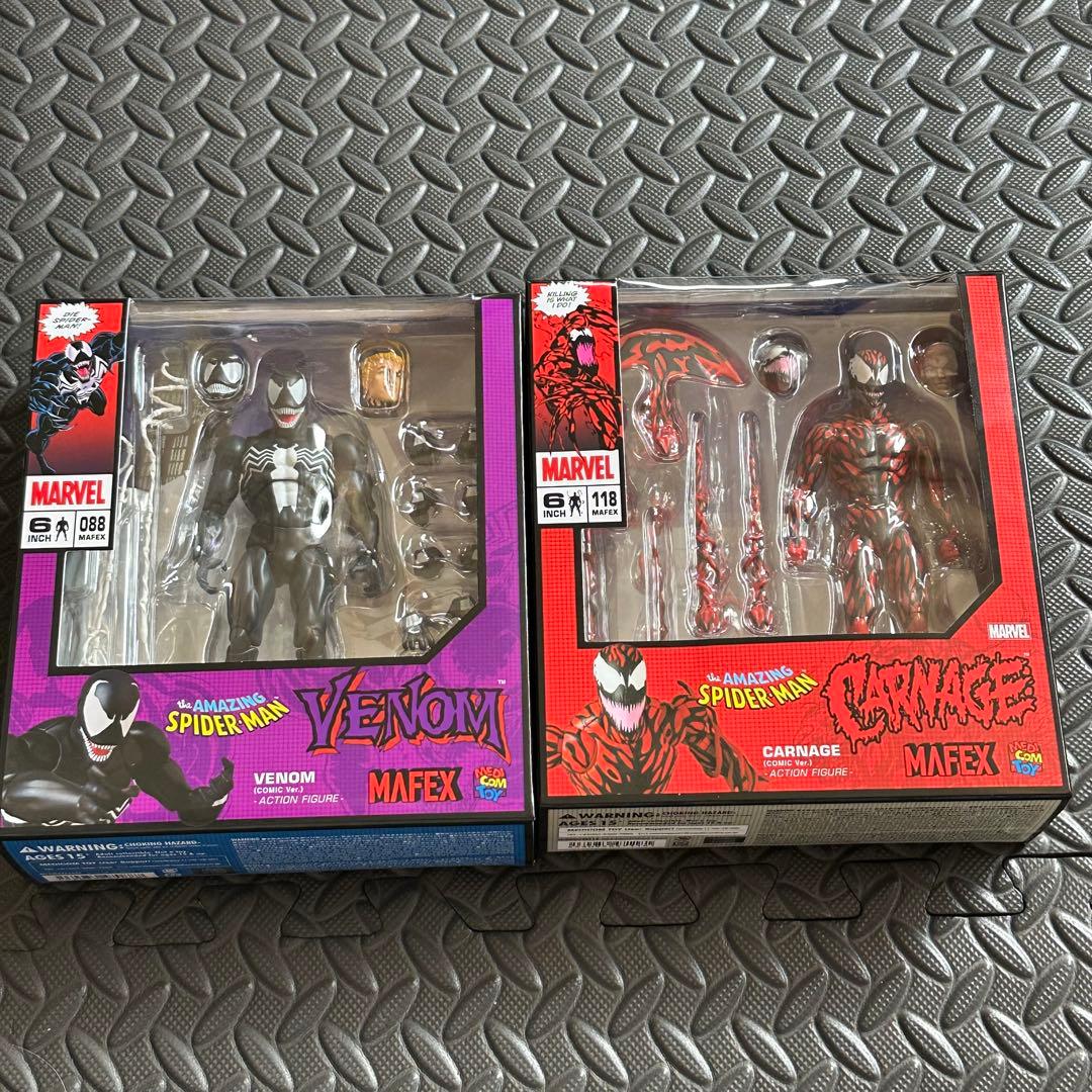 MAFEX マフェックス　ヴェノム カーネイジ Amazon.co.jp: MAFEX マフェックス CARNAGE COMIC Ver. 全高約160mm