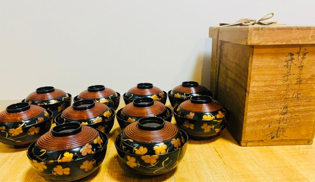 木製 椀 10客揃 お椀 吸物椀 汁椀 懐石 漆器 漆塗 汁椀 木製 310ml 刷毛目椀 漆 天然木 食器 同色6個セット （ お椀 椀