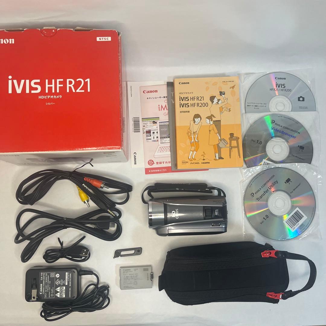 美品　Canon iVIS HF-R21 HDビデオカメラ　動作確認済　箱あり Amazon | Canon デジタルビデオカメラ iVIS HF R21 レッド IVISHFR21RD