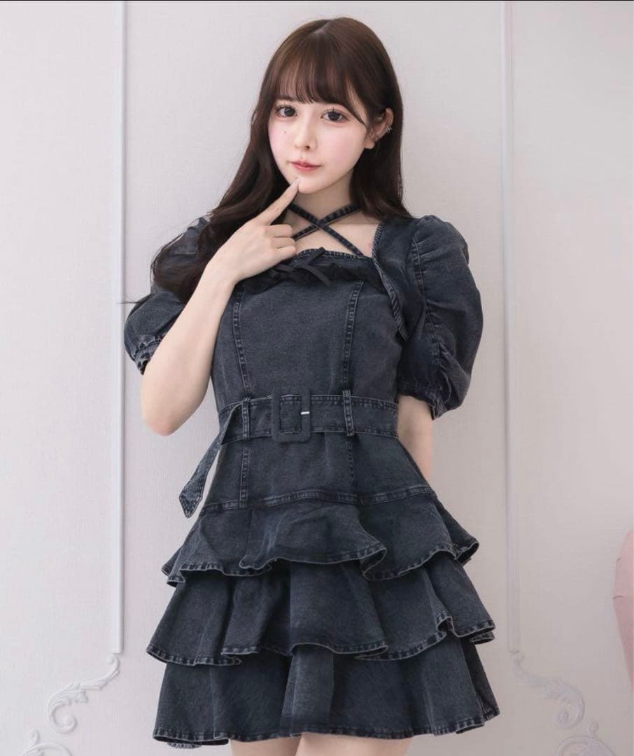 Pium ティアードフリルミニワンピース ブラック ティアードフリルミニワンピース – pium