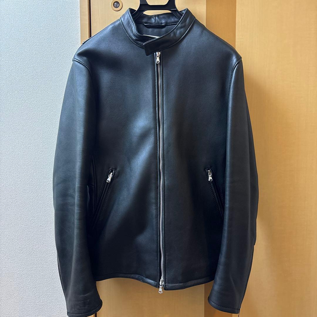 羊革 BEAUTY&YOUTH シングルライダース ブラック XL BEAUTY&YOUTH UNITED ARROWS シープレザー シングル ライダース