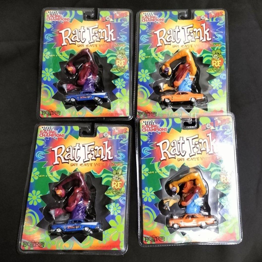 Racing Champions Rat Fink ラット フィンク 4個セット Racing Champions Rat Fink Die Cast Car W/ Figure 1940 Ford Woody 1