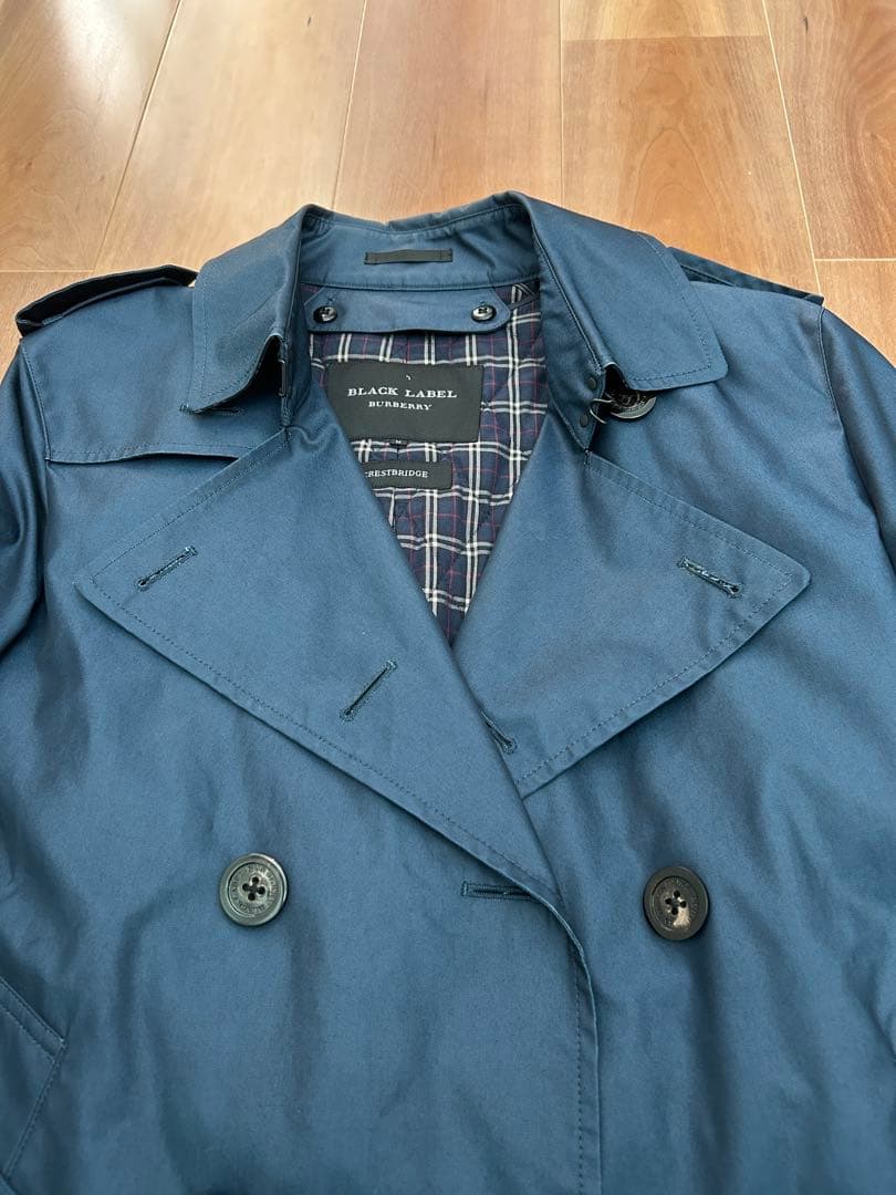 【美品】Burberryブラックレーベル トレンチコート 青 BURBERRY BLACK LABEL(バーバリーブラックレーベル) / トレンチコート