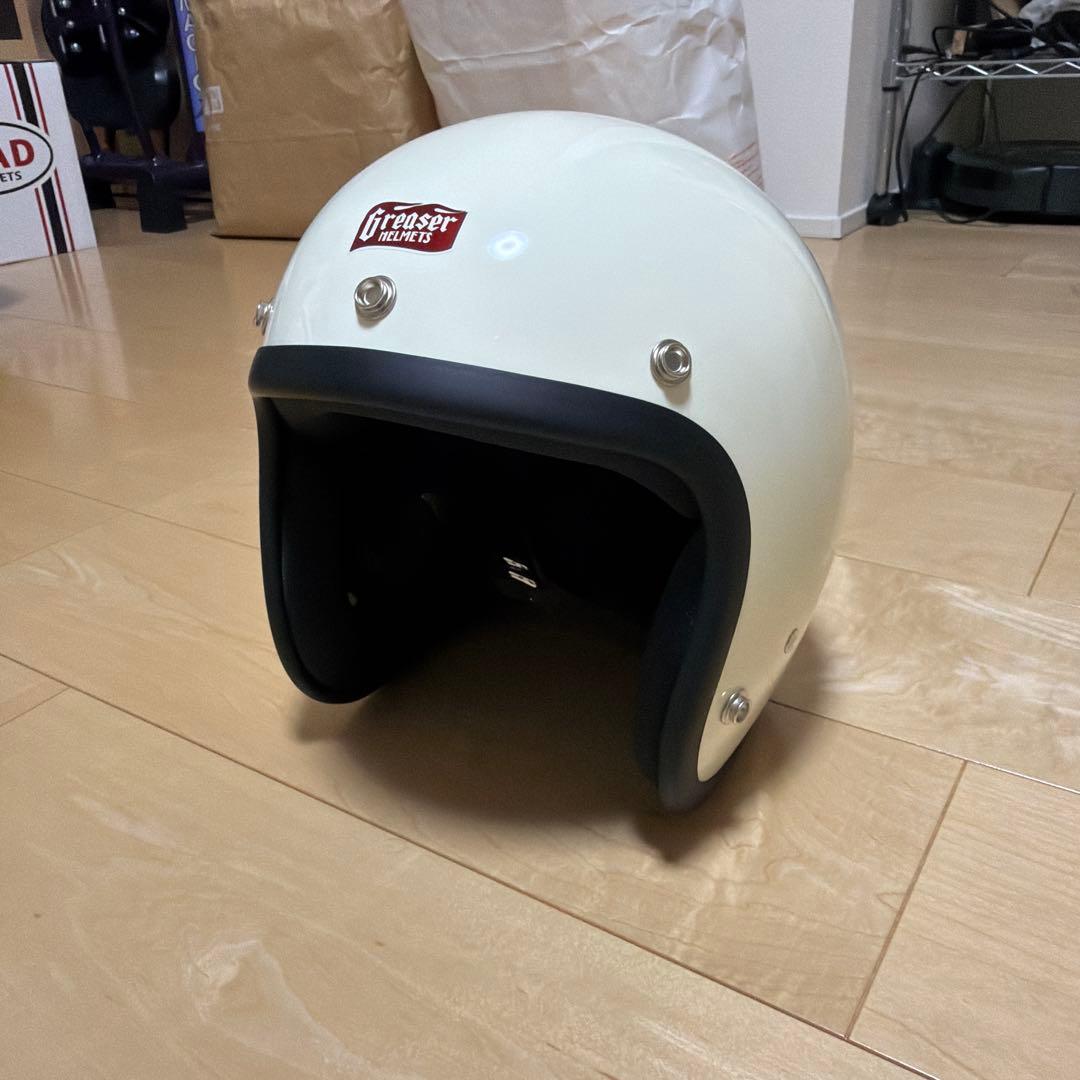 Greaser ジェットヘルメット アイボリー　グリーサーヘルメット GREASER 60's PLANE ジェットヘルメット アイボリー - GreaserSTYLE