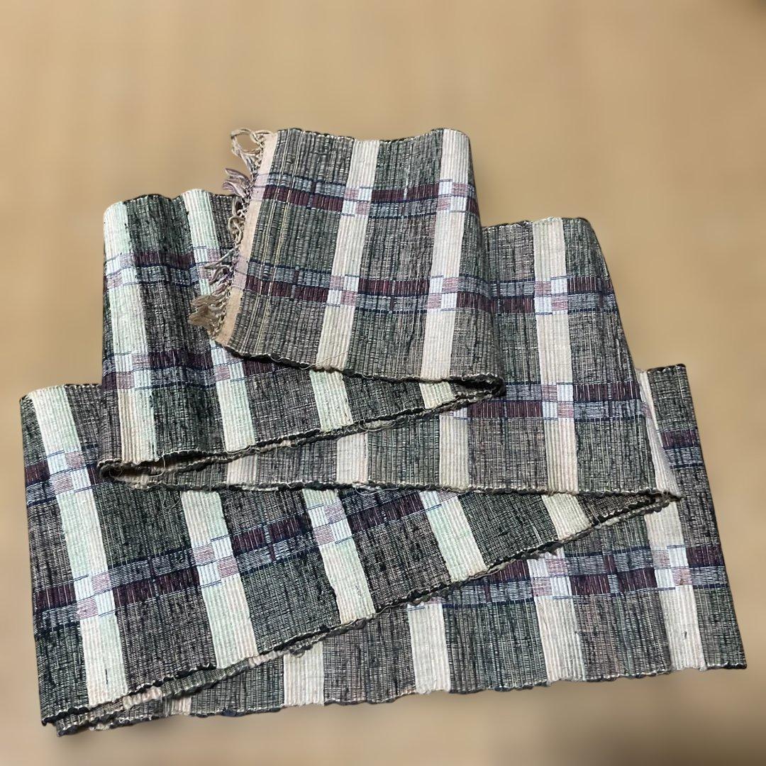 Os524 裂織 半幅帯 米沢半幅帯（半巾帯） 新田織物 裂き織 縞柄 | 中西呉服店 ウェブショップ