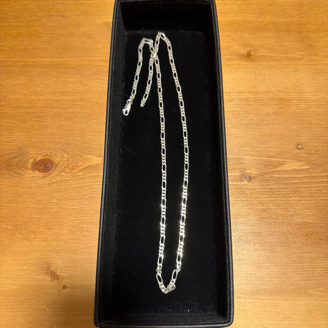 フィガロチェーン ネックレス シルバー925 60cm シルバー925 チェーンネックレス 中折れ フィガロチェーンネックレス