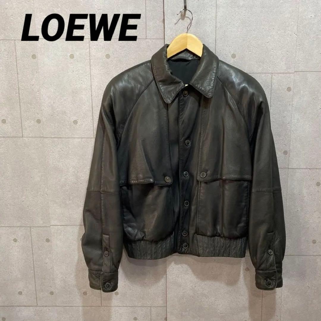LOEWE ロエベ レザージャケット 革ジャン リアルレザー ヴィンテージ