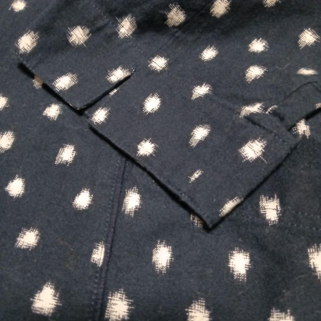 綾小路E】日本製 綿100% シャツ 藍染め 京都 圓 絣 - メルカリ