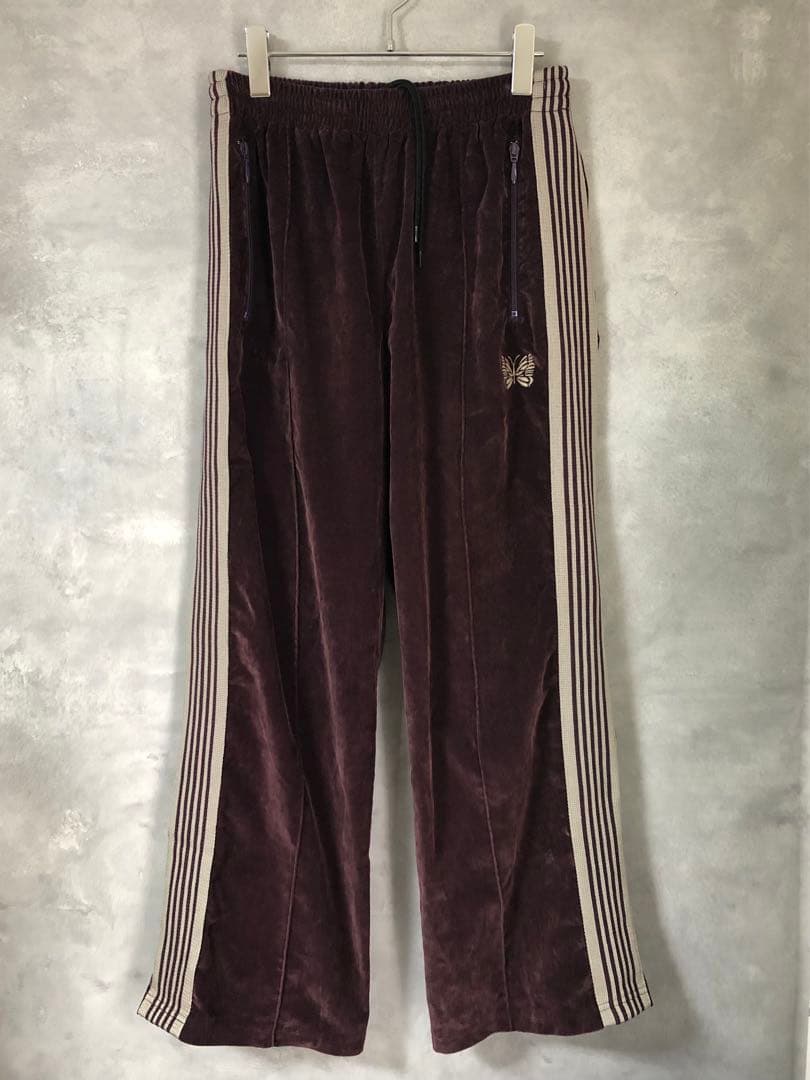 ニードルス　ベロア ライン トラックパンツ ワインレッド系 ニードルス ニードルズ Needles ベロアトラックパンツ サイドライン