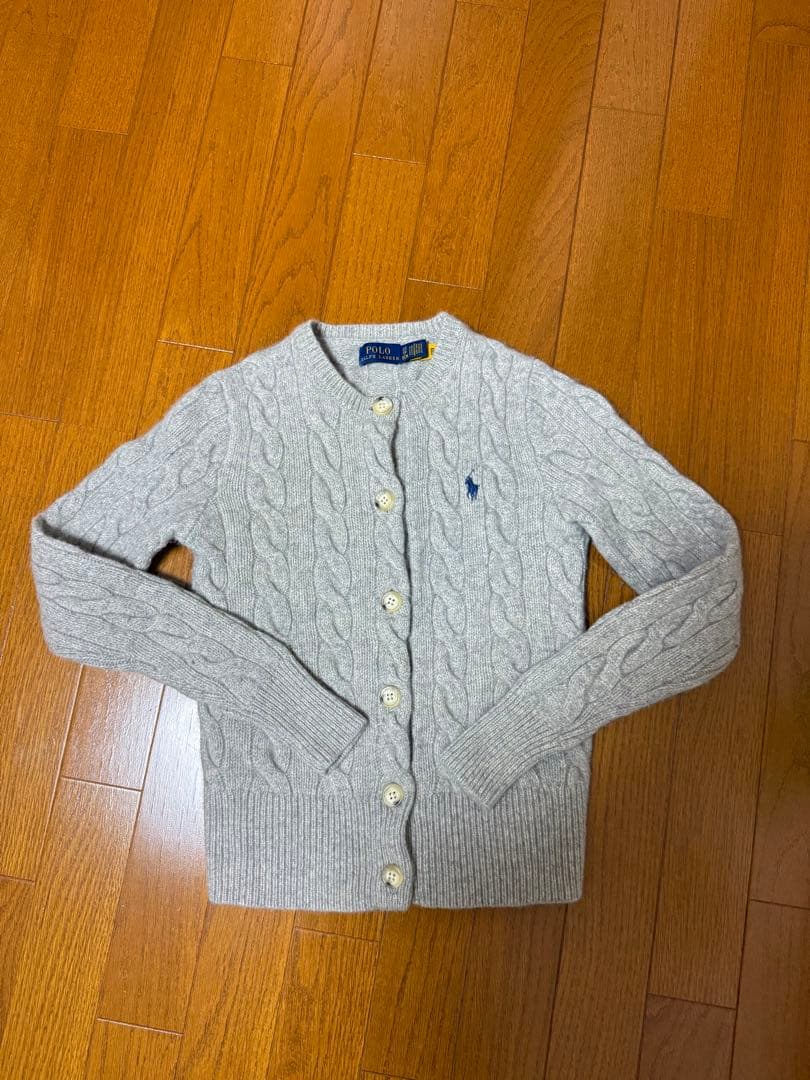 ラルフローレンケーブルニット カーディガンカシミヤ混　XS 値下げ中！ POLO RALPH LAUREN（ポロ・ラルフローレン） カーディガン ケーブル