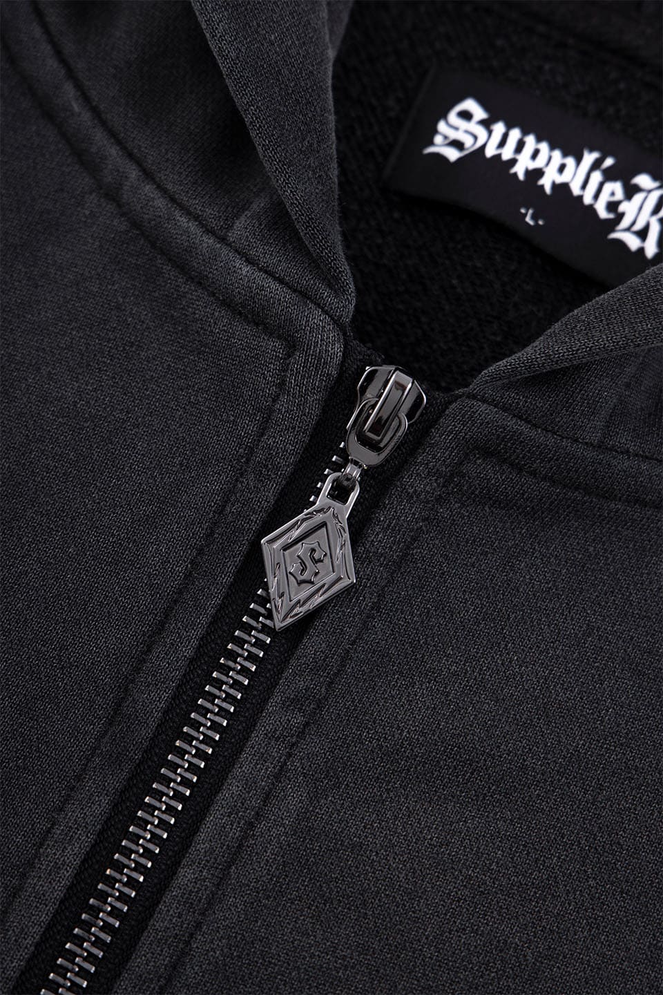 Fleur Leather Patch Zip Hoodie｜SUPPLIER｜フーディー